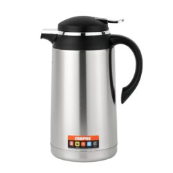 geepas product 1.6 l stainless steel vacuum flask for hot and cold beverages black silver
